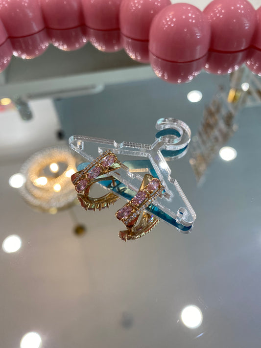 Gold and Pink Earrings