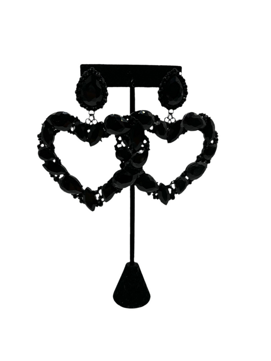 Black Heart Earrings