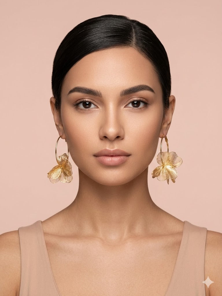 Gold Flower Earrings