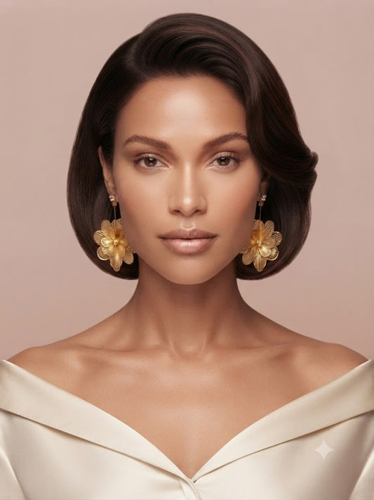 Gold Round Floral