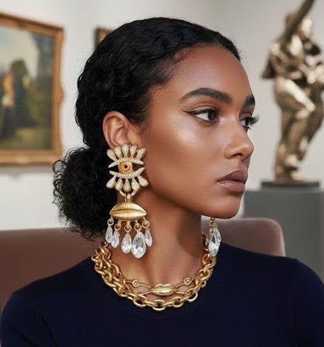 Big Gold Face earrings