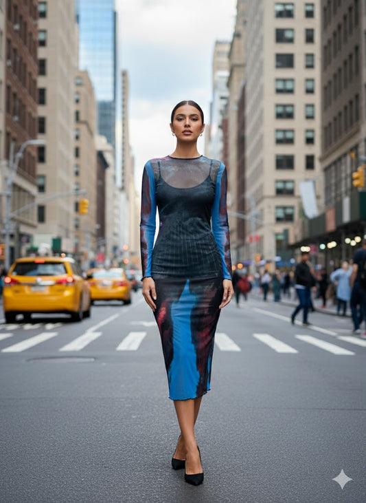 Sheer Blue Dress