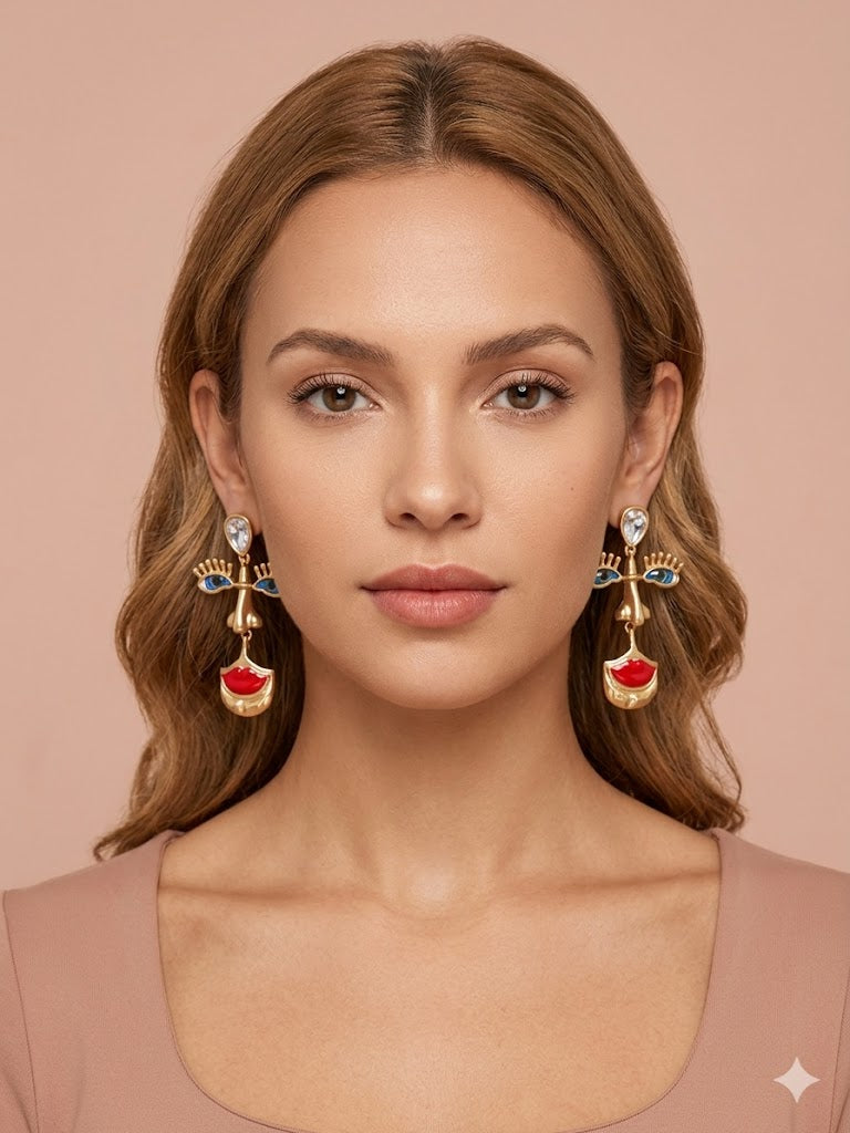Colorful facial earrings
