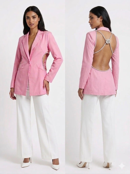 Open Back Pink Blazer
