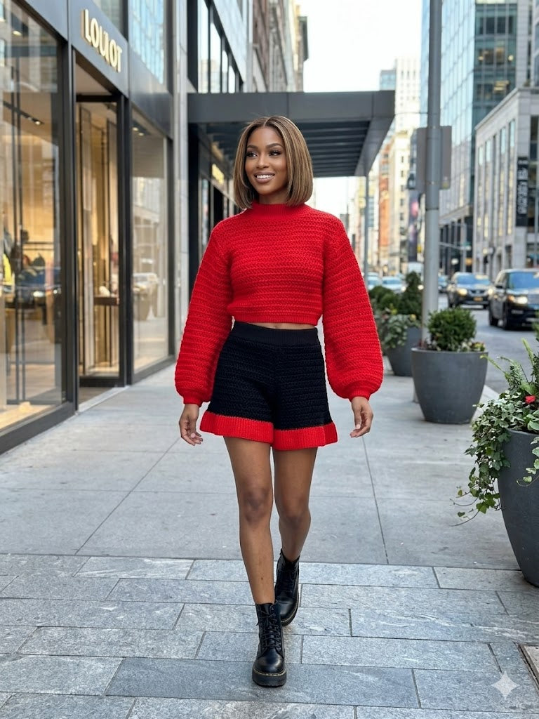 Red and Black Knit sets