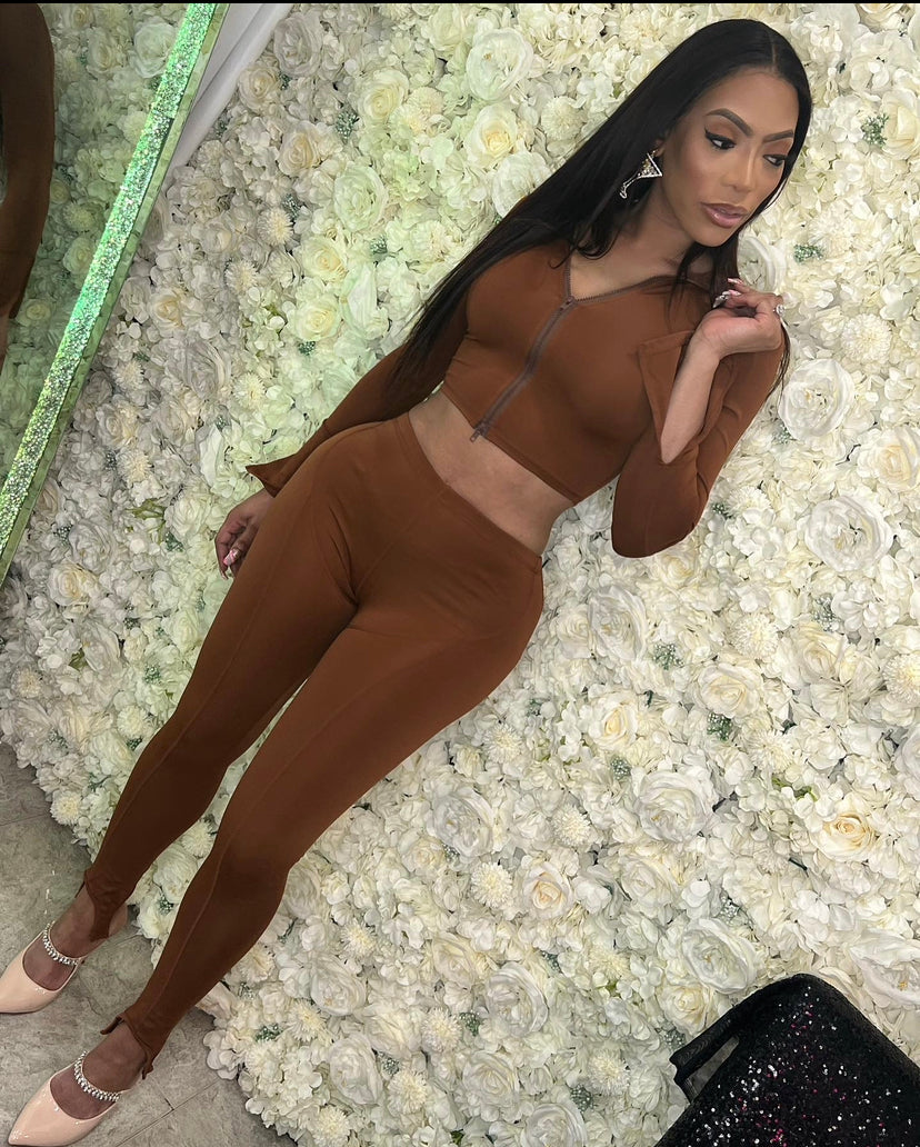 Brown Bombshell Two Piece