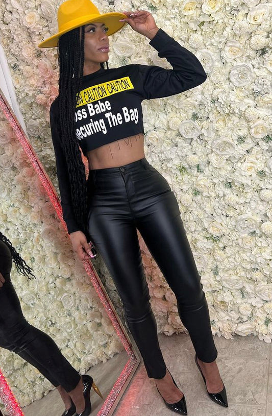 Caution Crop Top